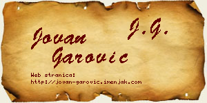 Jovan Garović vizit kartica